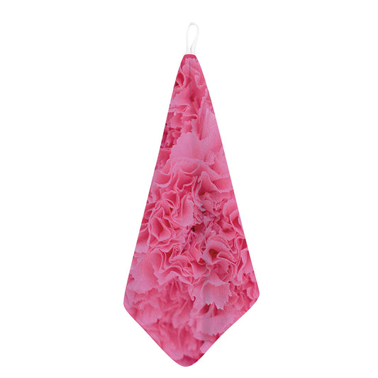 Pink Carnation Flower Print Hand Towel
