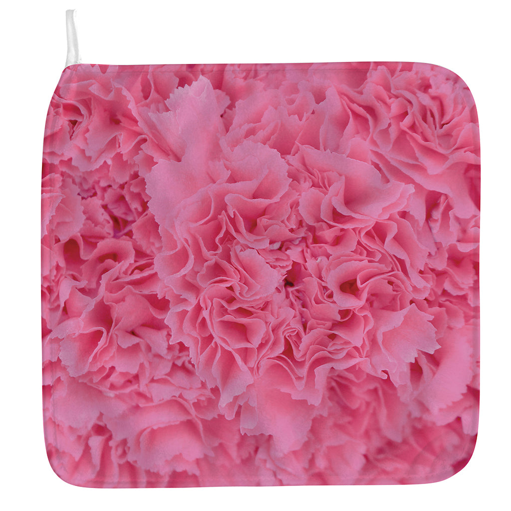 Pink Carnation Flower Print Hand Towel