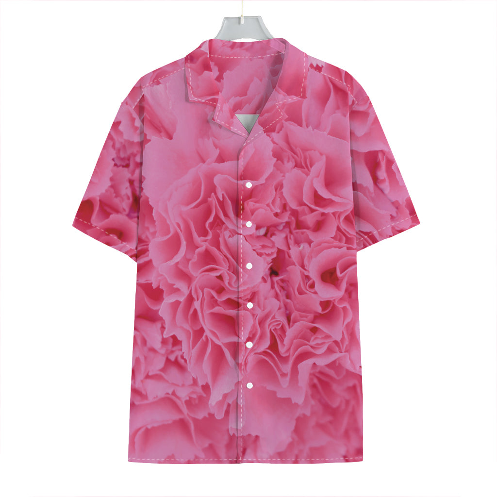 Pink Carnation Flower Print Hawaiian Shirt