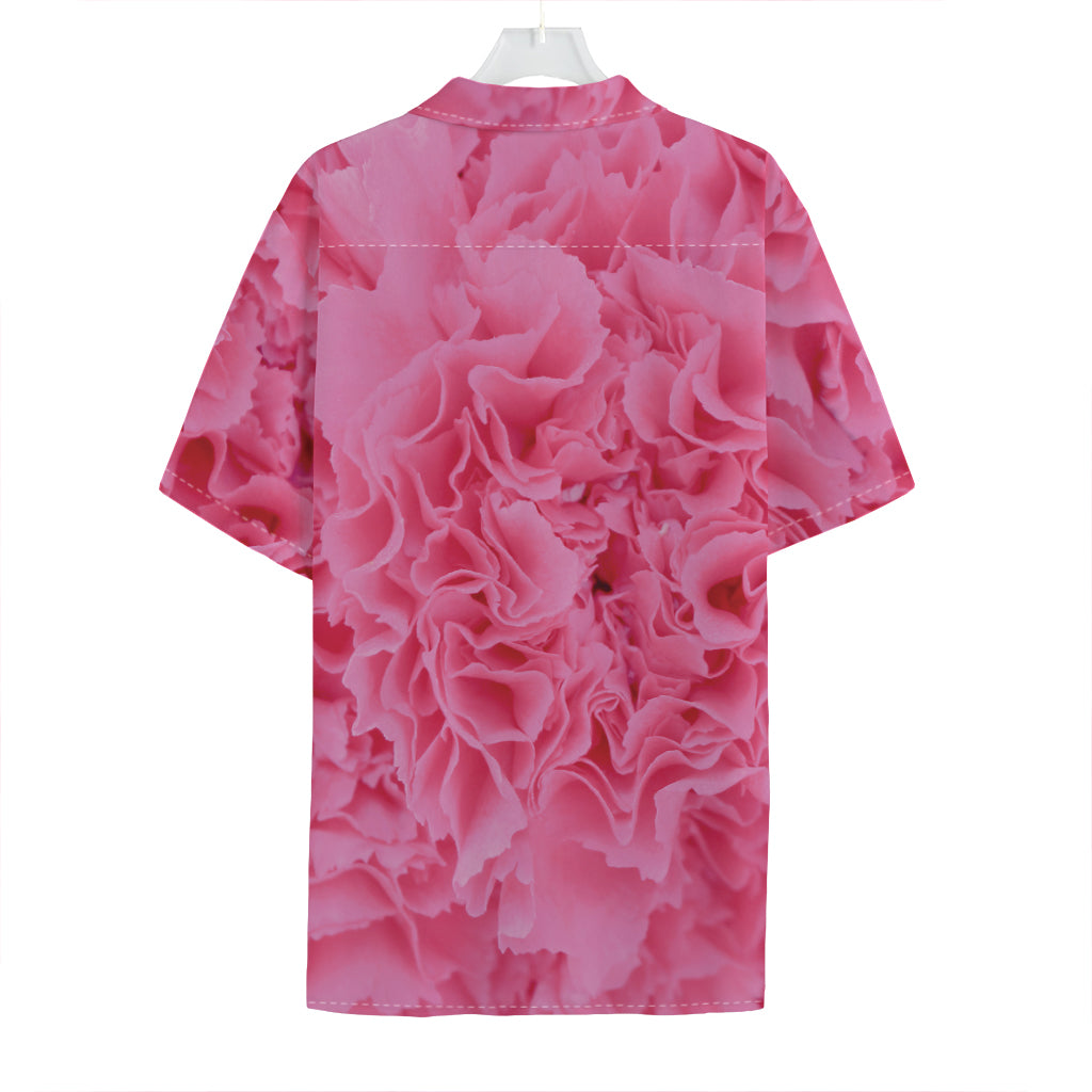 Pink Carnation Flower Print Hawaiian Shirt