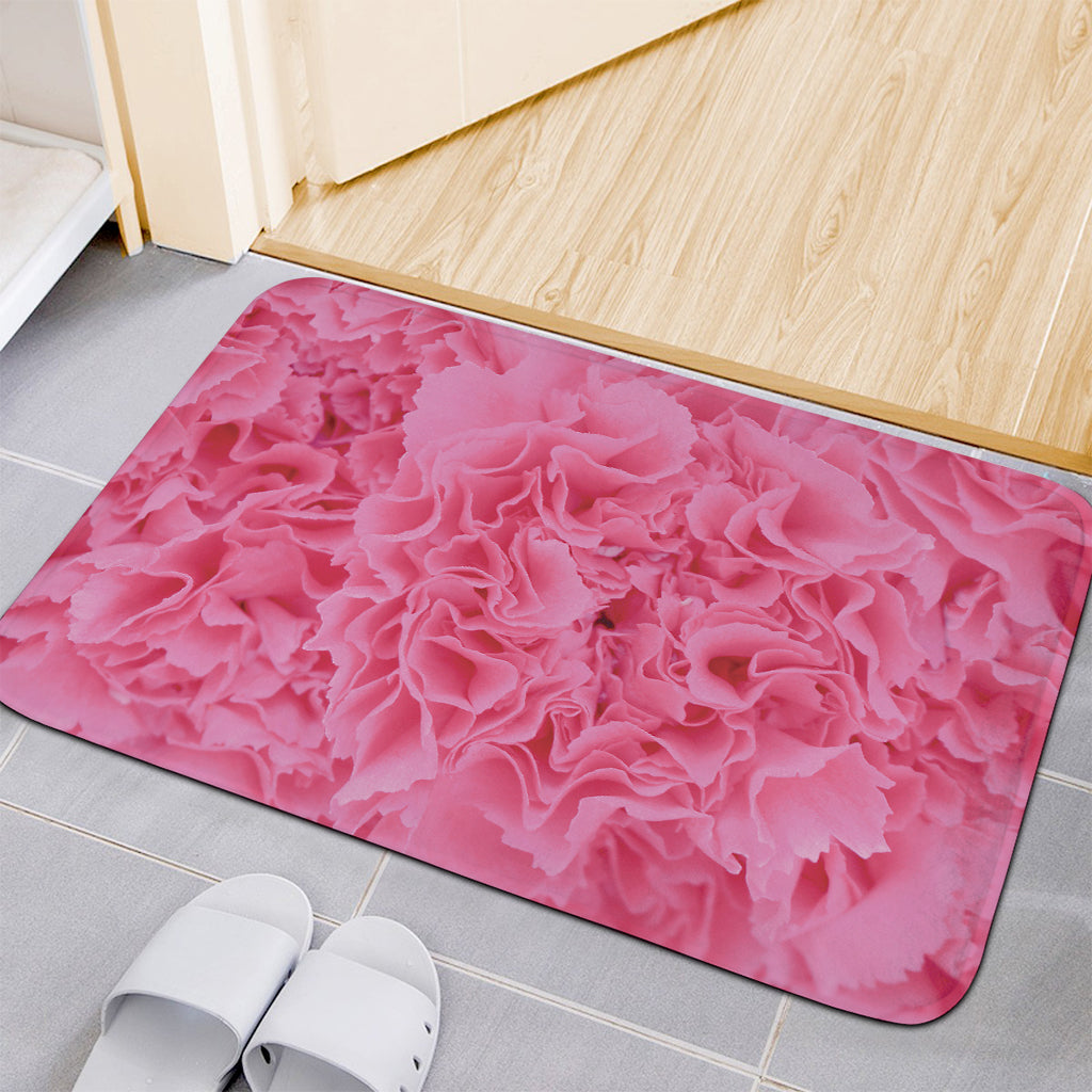 Pink Carnation Flower Print Indoor Door Mat