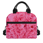 Pink Carnation Flower Print Insulated Lunch Bag