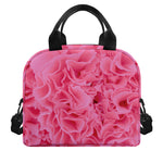 Pink Carnation Flower Print Insulated Lunch Bag