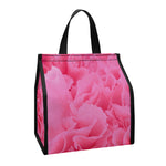 Pink Carnation Flower Print Insulated Lunch Tote