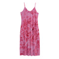 Pink Carnation Flower Print Jersey Midi Cami Dress