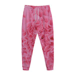 Pink Carnation Flower Print Jogger Pants
