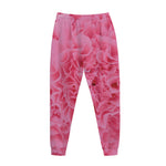 Pink Carnation Flower Print Jogger Pants