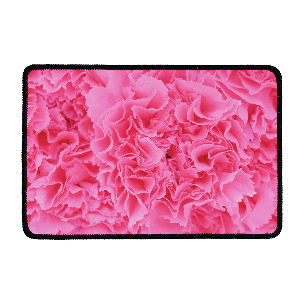 Pink Carnation Flower Print Kitchen Mat