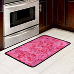 Pink Carnation Flower Print Kitchen Mat