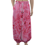 Pink Carnation Flower Print Lantern Pants