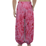 Pink Carnation Flower Print Lantern Pants