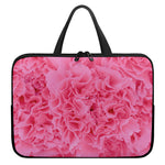 Pink Carnation Flower Print Laptop Sleeve With Handle