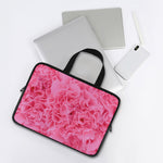 Pink Carnation Flower Print Laptop Sleeve With Handle