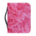 Pink Carnation Flower Print Leather Bible Cover
