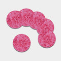Pink Carnation Flower Print Leather Coaster Set