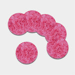 Pink Carnation Flower Print Leather Coaster Set