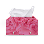 Pink Carnation Flower Print Leather Tissue Box Cover