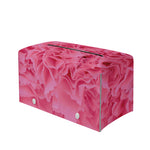 Pink Carnation Flower Print Leather Tissue Box Cover