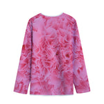 Pink Carnation Flower Print Long Sleeve Short Coat