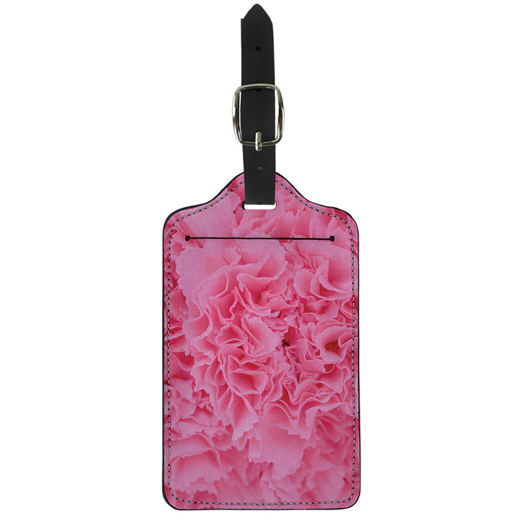 Pink Carnation Flower Print Luggage Tag