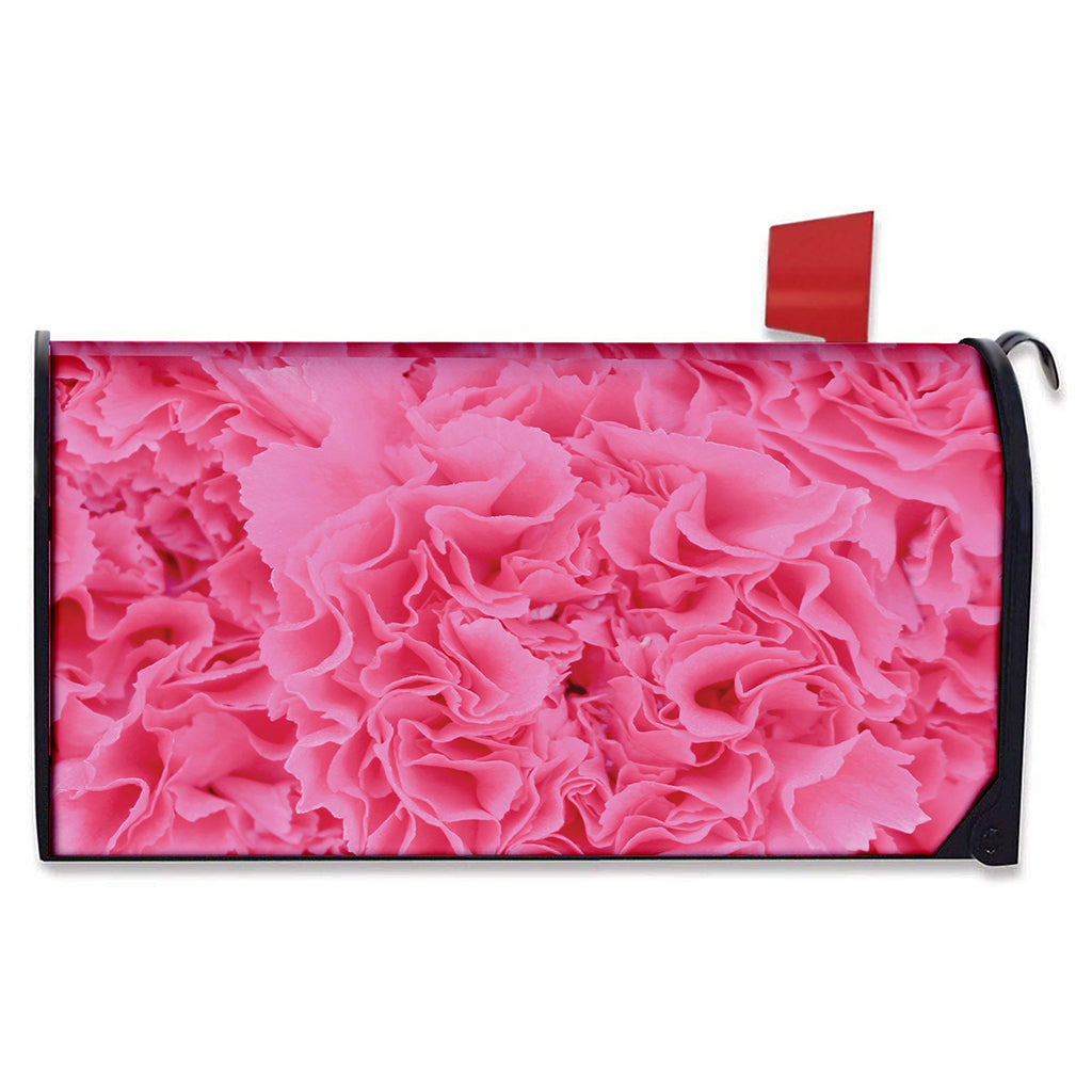 Pink Carnation Flower Print Mailbox Cover