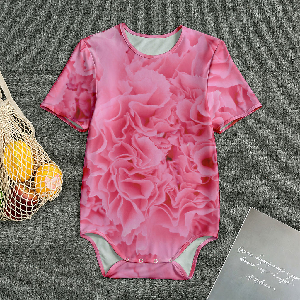Pink Carnation Flower Print Men's Bodysuit