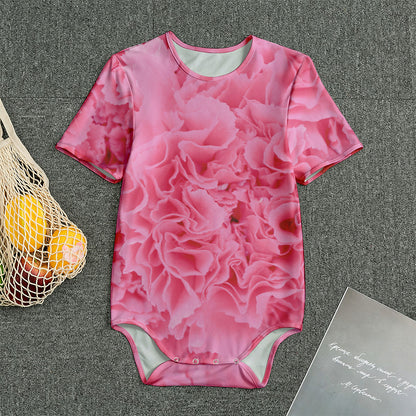 Pink Carnation Flower Print Men's Bodysuit