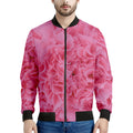 Pink Carnation Flower Print Men's Bomber Jacket