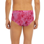 Pink Carnation Flower Print Men's Briefs