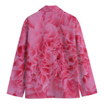 Pink Carnation Flower Print Men's Cotton Blazer