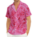 Pink Carnation Flower Print Men's Deep V-Neck Shirt
