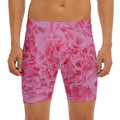 Pink Carnation Flower Print Men's Long Boxer Briefs