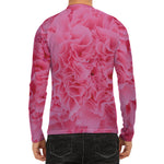 Pink Carnation Flower Print Men's Long Sleeve Rash Guard
