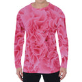 Pink Carnation Flower Print Men's Long Sleeve T-Shirt