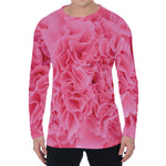 Pink Carnation Flower Print Men's Long Sleeve T-Shirt
