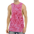 Pink Carnation Flower Print Men's Muscle Tank Top
