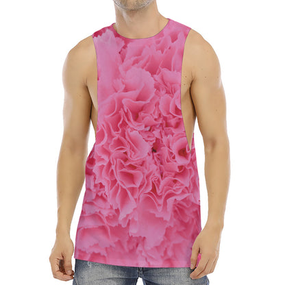 Pink Carnation Flower Print Men's Muscle Tank Top