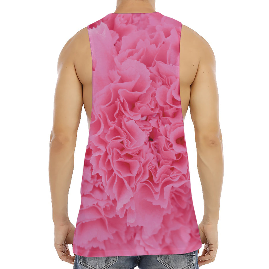 Pink Carnation Flower Print Men's Muscle Tank Top