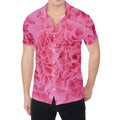 Pink Carnation Flower Print Men's Shirt