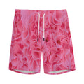 Pink Carnation Flower Print Men's Athletic Shorts
