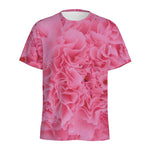 Pink Carnation Flower Print Men's Sports T-Shirt