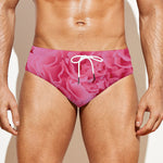 Pink Carnation Flower Print Men's Swim Briefs