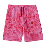 Pink Carnation Flower Print Men's Swim Trunks