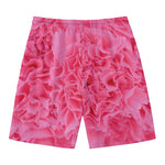 Pink Carnation Flower Print Men's Swim Trunks