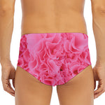 Pink Carnation Flower Print Men's Triangle Swim Briefs