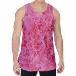 Pink Carnation Flower Print Men's Velvet Tank Top