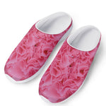 Pink Carnation Flower Print Mesh Casual Shoes