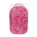 Pink Carnation Flower Print Mesh Laundry Hamper