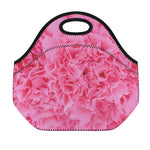 Pink Carnation Flower Print Neoprene Lunch Bag