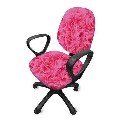 Pink Carnation Flower Print Office Chair Cover